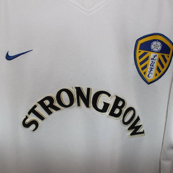 Nike LEEDS UNITED 2000-02 home football shirt long sleeve jersey XL Strongbow - Picture 9 of 16